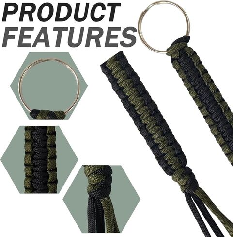 2PCS 12Inch Black Braided Air Horn Pull Cord Replacement, Air Horn Manual Pull Braided Cord, Paracord Lanyard with Ring for Heavy Duty Truck, Semi Truck Tractor, Big Rig in Saudi Arabia