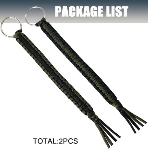 2PCS 12Inch Black Braided Air Horn Pull Cord Replacement, Air Horn Manual Pull Braided Cord, Paracord Lanyard with Ring for Heavy Duty Truck, Semi Truck Tractor, Big Rig in Saudi Arabia