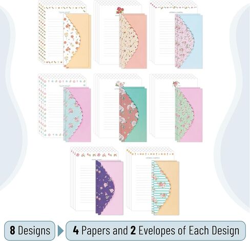 Mr. Pen- Stationery Writing Paper Set with Envelopes, 7.5" x 10.2", 32 Letter Sheets & 16 Envelopes, Smooth Printable Letter Paper for Handwritten Notes, Personal Letters, Invitations, Office & Home in Saudi Arabia