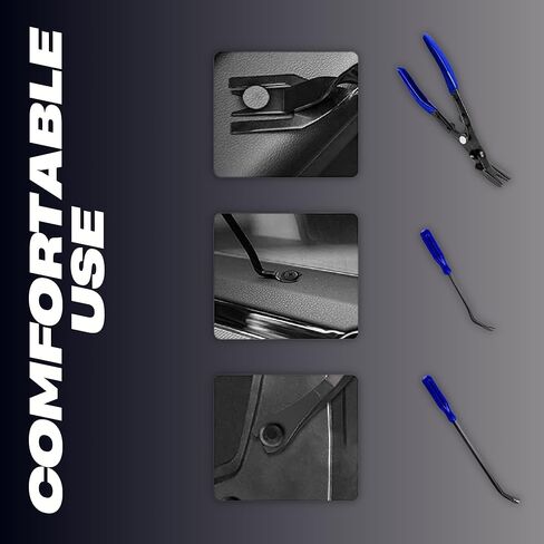 Trim Removal Tool Set Panel Fastener Clips Removal 19Pcs | Auto Removal Set for Car Panel Dashboard Radio Puller Tool | Pliers/Fastener Pry Tool with Storage Bag | Install Removal Car Tool (Blue) in Saudi Arabia