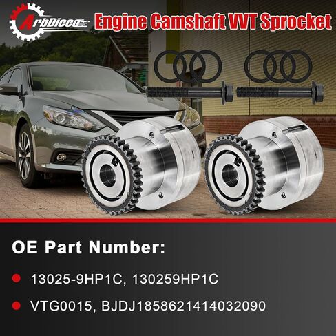 13025-9HP1C VVT Sprocket Camshaft Timing Gear مع مسامير متوافقة مع Nissan Pathfinder Maxima Murano Altima 3.5L 2014-2025، VTG0015 130259HP1C، قطعتان in Saudi Arabia