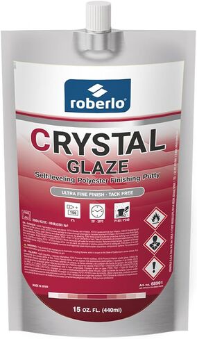 معجون تشطيب كريستال جليز – 440 مل – تسوية ذاتية، سهل الصنفرة، خالي من الثقوب – معجون نهائي منزوع الدسم للصلب والألومنيوم والمجلفن والزنك والألياف الزجاجية – لمسة نهائية ناعمة in Kuwait