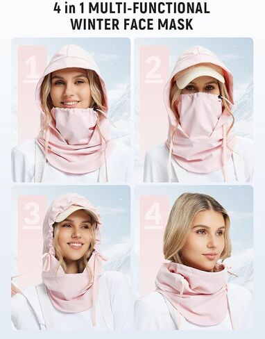 baleaf Balaclava Ski Mask Winter Water Resistant Face Mask for Women Men Cold Weather Gear Skiing Snowboarding Neck Gaiter Pink in Saudi Arabia