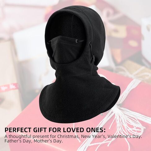 ROCKBROS Balaclava Ski Mask for Men & Women, Windproof Fleece Winter Face Mask for Extreme Cold Weather, Warm Hood for Skiing, Motorcycling & Running Black in Saudi Arabia
