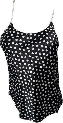 Victoria's Secret Satin Racerback Pajama Cami Top Color Black/Polka Dot New in Kuwait