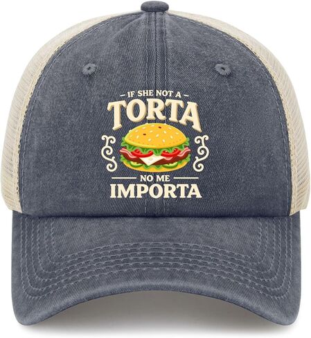 قبعات If She Not A Torta No Me Importa للرجال من البيسبول الناعم المغسول in Kuwait