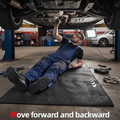 سجادة AggAuto المحمولة المتدحرجة - 60 × 32 بوصة حصيرة ميكانيكية واسعة للغاية، مادة بولي يوريثان مقاومة للماء، تصميم قابل للطي لإصلاح السيارة تحت المرآب/موقف السيارات/الخارج، مع حقيبة تخزين in Kuwait