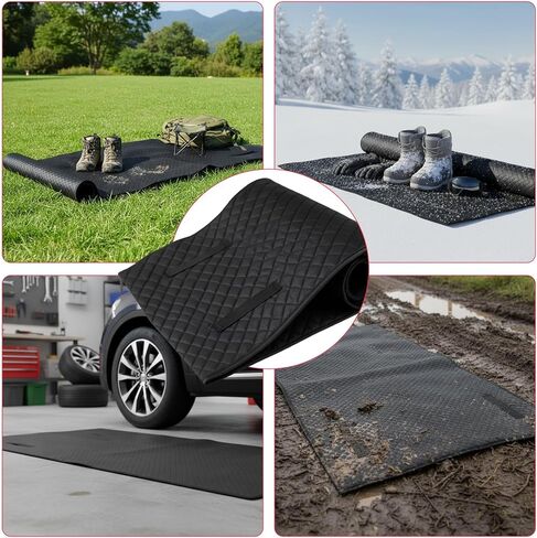 سجادة AggAuto المحمولة المتدحرجة - 60 × 32 بوصة حصيرة ميكانيكية واسعة للغاية، مادة بولي يوريثان مقاومة للماء، تصميم قابل للطي لإصلاح السيارة تحت المرآب/موقف السيارات/الخارج، مع حقيبة تخزين in Kuwait
