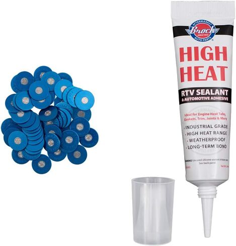 Brock Marine Engine Heat Tabs with Adhesive - Guaranteed and Certified Overheating Indicator - Center Melts At 195-200F/90-93C - 100 Heat Tabs Per Tube in Saudi Arabia