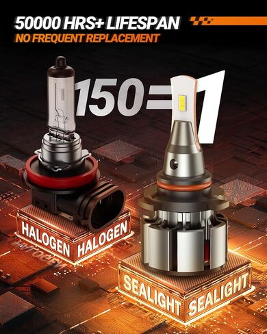 مصباح ضباب SEALIGHT 9006 HB4، 9006 فائق السطوع، 6500K أبيض بارد، غير قطبي، مصابيح ضباب، حزمة من 2 in Saudi Arabia
