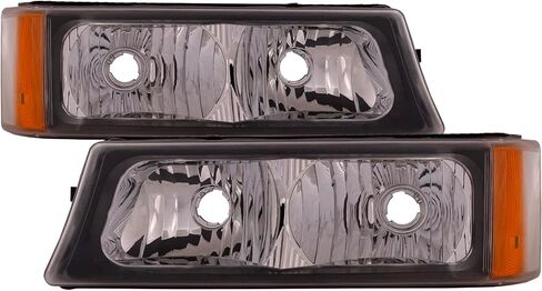 مجموعة مصابيح الجري النهارية HEADLIGHTSDEPOT متوافقة مع شيفروليه سيلفرادو تشيفي أفالانش 2002-2007 معتمدة من CAPA DRL مع علامة إشارة in Kuwait