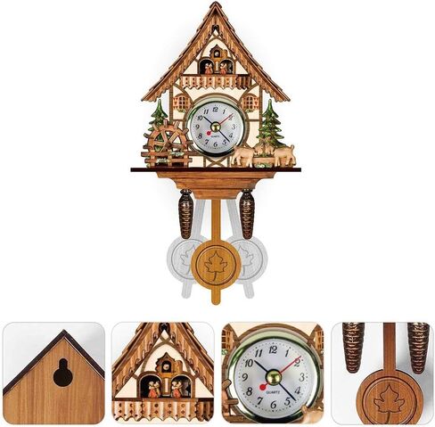 Antique Wooden Cuckoo Clock Wall Decoration Hanging Automatic Garland Bird Cage Clock Home Decoration (CM005) in Saudi Arabia