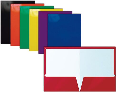مجلدان من الورق البرتقالي المصقول للجيب، حجم الحروف، حافظات ورق برتقالية من شركة Better Office Products، صندوق مكون من 25 مجلدًا برتقاليًا in Kuwait