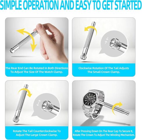 مجموعة لف التاج مكونة من 7 قطع، أداة لف الساعة الميكانيكية، أداة ضبط اليد، اللف اليدوي وإعداد الوقت، أداة إصلاح الساعة الاحترافية مناسبة لضبط الوقت في معظم الساعات in Kuwait