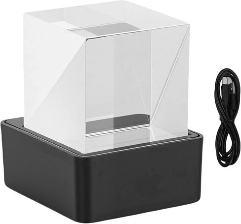 ساعة الطقس SUNGOOYUE Mini WiFi، تصميم مكعب أنيق لمشغل الألبوم الإلكتروني، العد التنازلي لتحديثات الطقس في الوقت الحقيقي مع شاشة عرض ثلاثية الأبعاد لديكور سطح المكتب (أسود) in Kuwait