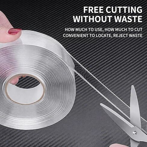 Nano Double Sided Tape Heavy Duty - 10ft (3m) × 0.8in (2cm) Clear Mounting Tape, Removable Strong Adhesive for Walls, Carpet, Rug, Home Decor – No Residue, Washable, Reusable, Invisible Traceless Tape in Saudi Arabia
