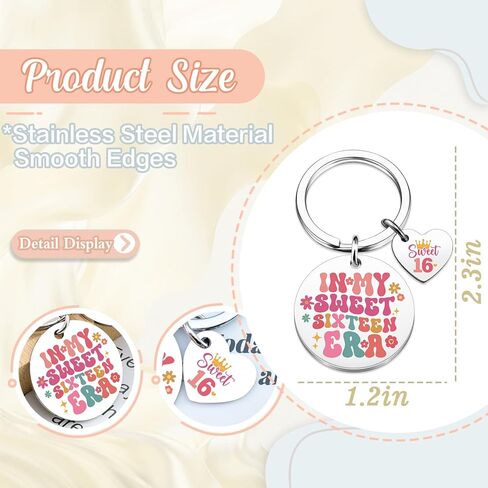 Sweet 16 Gifts for Girls in My Sweet Sixteen Era Keychain 16th Birthday Gifts for Girls Cute Sweet 16 Party Favors Unique Gift for 16 Year Old Girl Sister Daughter Granddaughter in Saudi Arabia