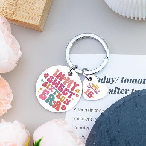 Sweet 16 Gifts for Girls in My Sweet Sixteen Era Keychain 16th Birthday Gifts for Girls Cute Sweet 16 Party Favors Unique Gift for 16 Year Old Girl Sister Daughter Granddaughter in Saudi Arabia