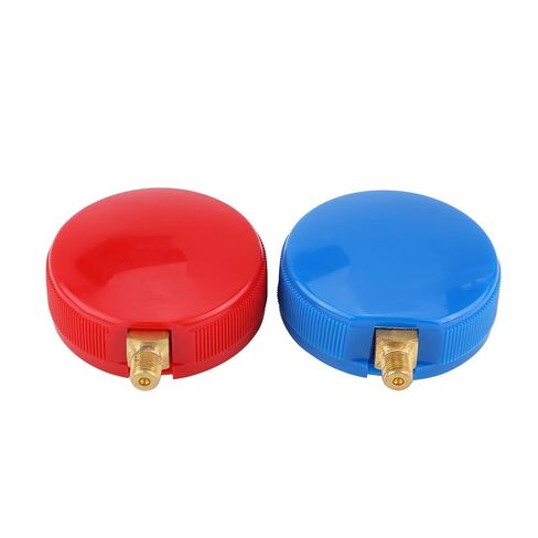 Precise Air Conditioner Refrigerant Gauge Efficient High & Low Pressure Gauge Kit for R410A R134A R22 Refrigerant, for All Car AC Brass Blue + Red 1.3in 2pcs in Saudi Arabia