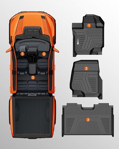 SEALIGHT Ford F150/F150 Lightning Floor Mats - Custom Fit for 2015-2025 2026 Supercrew Models, All Weather Protection, Easy to Clean TPE, 3D Scanning, Non-Slip, Waterproof, Odorless, High Edge Design in Saudi Arabia