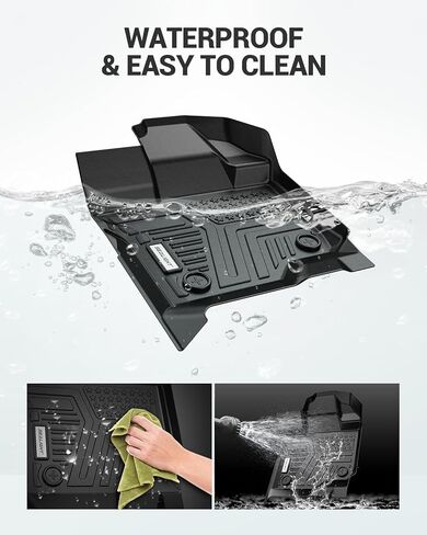 SEALIGHT Ford F150/F150 Lightning Floor Mats - Custom Fit for 2015-2025 2026 Supercrew Models, All Weather Protection, Easy to Clean TPE, 3D Scanning, Non-Slip, Waterproof, Odorless, High Edge Design in Saudi Arabia