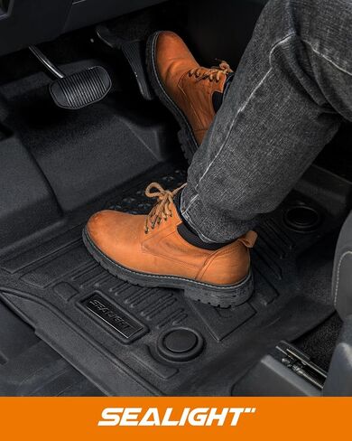 SEALIGHT Ford F150/F150 Lightning Floor Mats - Custom Fit for 2015-2025 2026 Supercrew Models, All Weather Protection, Easy to Clean TPE, 3D Scanning, Non-Slip, Waterproof, Odorless, High Edge Design in Saudi Arabia
