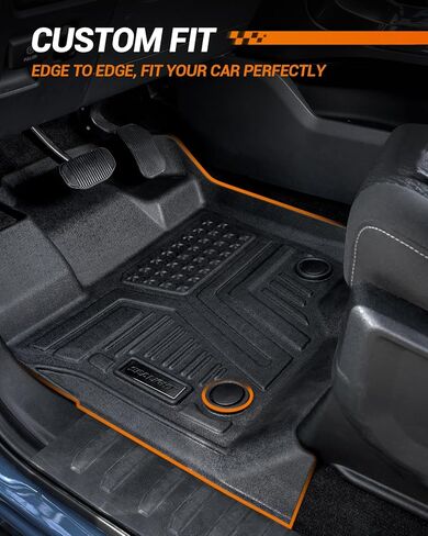 SEALIGHT Ford F150/F150 Lightning Floor Mats - Custom Fit for 2015-2025 2026 Supercrew Models, All Weather Protection, Easy to Clean TPE, 3D Scanning, Non-Slip, Waterproof, Odorless, High Edge Design in Saudi Arabia