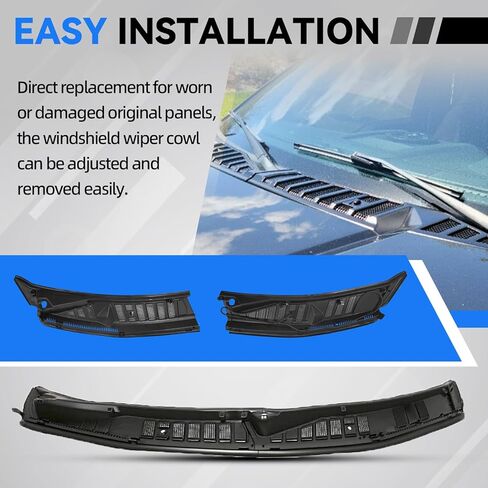 FL3Z15022A69B ممسحة الزجاج الأمامي لوحة القلنسوة متوافقة مع 2015-2020 Ford F150 غطاء النافذة الأمامية لوحة إدراج مع خراطيم الفوهات استبدال FL3Z15022A69-B FL3Z15022A68C، اليسار واليمين in Kuwait