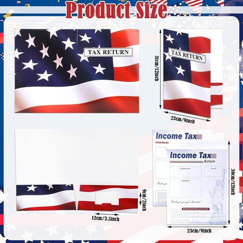 مجموعة مجلدات ومظاريف إقرارات الضرائب مكونة من 200 قطعة، مقاس 9 × 12 بوصة، و100 ظرف مطبوع و100 منظم ضريبة الدخل مع فتحة لبطاقة العمل للمحاسبين والشركات in Kuwait