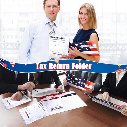 مجموعة مجلدات ومظاريف إقرارات الضرائب مكونة من 200 قطعة، مقاس 9 × 12 بوصة، و100 ظرف مطبوع و100 منظم ضريبة الدخل مع فتحة لبطاقة العمل للمحاسبين والشركات in Kuwait