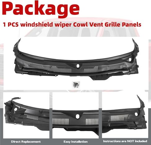 Windshield Wiper Cowl Panel Grille Compatible with Dodge Ram 1500 2500 3500 2009-2018,For Ram 1500 Classic 2019-2024,Replace 55112305AB 55112305AC 55112305AD in Saudi Arabia