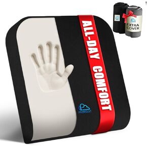 وسادة مقعد من الإسفنج الذي يتشكل حسب الجسم الملامس، وسادة كرسي مكتب مريحة للظهر والعصعص وعرق النسا وتخفيف آلام عظم الذيل وتخفيف الضغط - مثالية لمقعد السيارة والكراسي المتحركة والاستاد والكرسي، غطاء إضافي (رمادي) in Kuwait