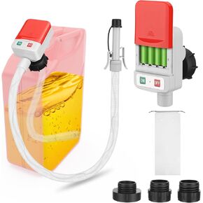 مضخة نقل الوقود مع مستشعر التوقف التلقائي -3.2 جالون في الدقيقة، 3 محولات خزان، مضخة وقود محمولة بخرطوم 51 بوصة تعمل بالبطارية، مضخة سائلة، مضخة نقل الغاز للبنزين والديزل والزيت (غير متضمنة) in Kuwait