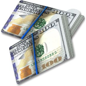 Thaph-Ky قطعتان من جلد بطاقة الائتمان المطاطية المضحكة - مشبك نقود واقعي كومة من مئات ملصقات بطاقات الخصم للبنك وأجهزة الصراف الآلي وبطاقة Ebt - بدون فقاعات، رفيعة، مقاومة للماء، لا غطاء بقايا in Kuwait