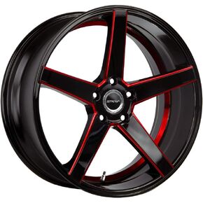 STRADA PERFETTO Custom Wheel - 20x8.5, 35 Offset, 5x114.3 Bolt Pattern, 72.6mm Hub - Gloss Black with Candy Red Milled Accents Rim in Kuwait