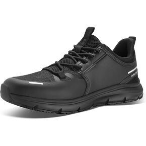 Men's Non Slip Work Shoes–Water Resistant Food Service Comfortable Sneakers, Breathable Lightweight Walking Black Shoes for Chef Kitchen, Hospitality & Restaurant in Saudi Arabia
