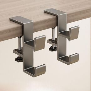 KISOY Purse Hook for Table Adjustable Double Hook Table Clamp, Heavy Duty Metal Desk Hanger, Gray, Screw-Mount Design for Purses, Bags, Headphones (Style1, 2) in Kuwait