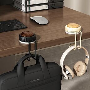 خطاف وشماعة محفظة مكتبية، حامل حقيبة يد محمول للطاولات والعدادات، أسود وكريمي، تصميم حديث (أبيض * قطعة واحدة + بني * قطعة واحدة، مقاس M) in Kuwait