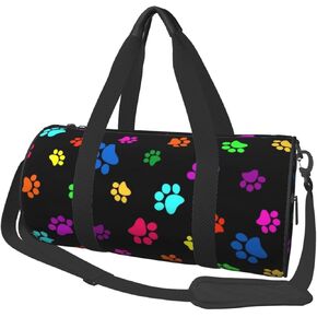 ليوبارد طباعة خلفية سوداء الرياضة حقيبة قاعة رياضة السفر حقيبة القماش الخشن الأحذية مقصورة للرجال النساء طوي خفيفة الوزن اليوغا رياضة حقيبة رياضية in Kuwait