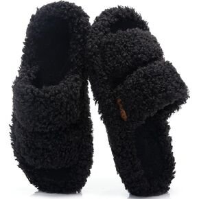 شبشب نسائي بعقدة فيونكة مفتوحة عند الأصابع وحزام مزدوج، شبشب منزلي داخلي من الإسفنج الذكي مانع للانزلاق in Kuwait