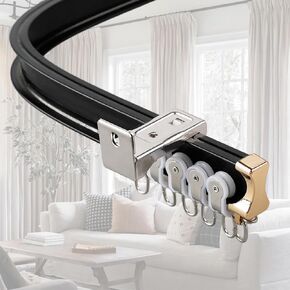 Heavy-Duty Ripplefold Curtain Track System - 400cm (13.1ft) Ceiling/Wall Mount, Extra Load Bearing for Room Dividers, Perfect for Privacy in Open Spaces (White) in Kuwait