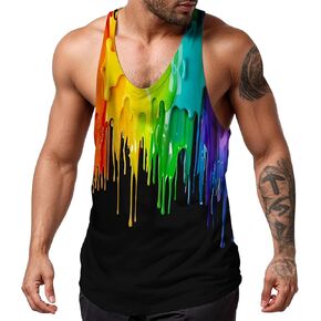 رجل تانك القمم الصيف تجريب الصالة الرياضية أكمام قميص هاواي الجرافيك تانك الأعلى الرجال قمصان الشاطئ خمر in Kuwait