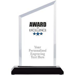 Crown Awards Customized Acrylic Trophy, 10.25" Engraved Incline Slant Acrylic Award - Personalize Now in Kuwait