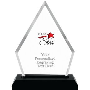 Crown Awards Corporate Award, 9" H Pyramid Skyline Recognition Acrylic Trophy Includes Free Personalized Engraving in Saudi Arabia