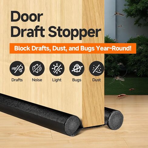 Under Door Draft Stopper, 6 Pack 12.6 Inch Doors Draft Blocker, Flexible and Adjustable Replacement Foam Tubes, Block Noise, Sound and Cold Air Door Seal, Gap Filler for Bottom of Doors, Grey in Saudi Arabia