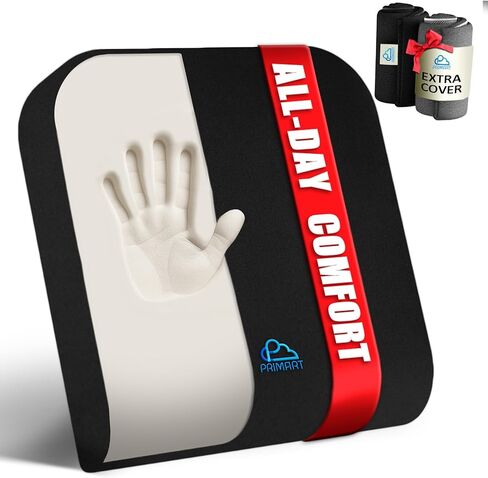 وسادة مقعد من الإسفنج الذي يتشكل حسب الجسم الملامس، وسادة كرسي مكتب مريحة للظهر والعصعص وعرق النسا وتخفيف آلام عظم الذيل وتخفيف الضغط - مثالية لمقعد السيارة والكراسي المتحركة والاستاد والكرسي، غطاء إضافي (رمادي) in Kuwait