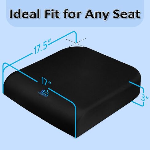وسادة مقعد من الإسفنج الذي يتشكل حسب الجسم الملامس، وسادة كرسي مكتب مريحة للظهر والعصعص وعرق النسا وتخفيف آلام عظم الذيل وتخفيف الضغط - مثالية لمقعد السيارة والكراسي المتحركة والاستاد والكرسي، غطاء إضافي (رمادي) in Kuwait