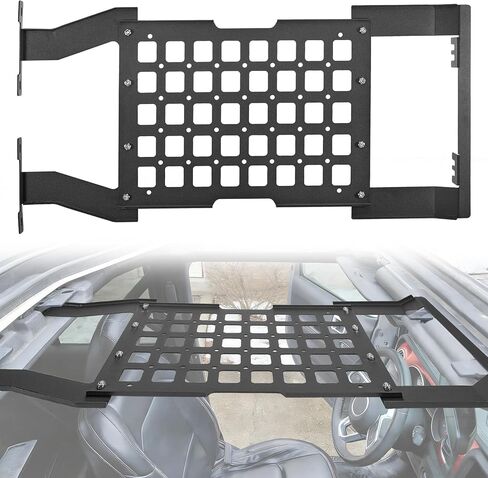 لوحة MOLLE لرف السقف الصلب العلوي لسيارة Jeep Wrangler JL JLU & Gladiator JT 2018-2026، رف سقف لتخزين البضائع بدون حفر، سعة تحميل 44 رطل (ليس للسقف الناعم) in Kuwait