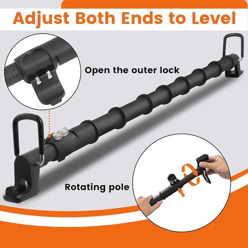 شريط شماعات ملابس السيارة، قضبان ملابس للمركبات بطول 34-54 بوصة قابل للتعديل من الفولاذ القوي مناسب للمركبات الترفيهية والسفر بالسيارة يحافظ على الملابس نظيفة وجافة in Kuwait