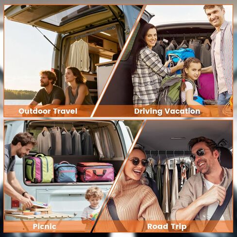 شريط شماعات ملابس السيارة، قضبان ملابس للمركبات بطول 34-54 بوصة قابل للتعديل من الفولاذ القوي مناسب للمركبات الترفيهية والسفر بالسيارة يحافظ على الملابس نظيفة وجافة in Kuwait